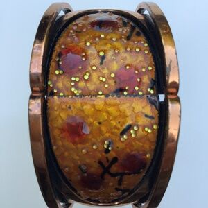 Matisse Renoir Copper & Gold Enamel Clamper Cuff Bracelet
